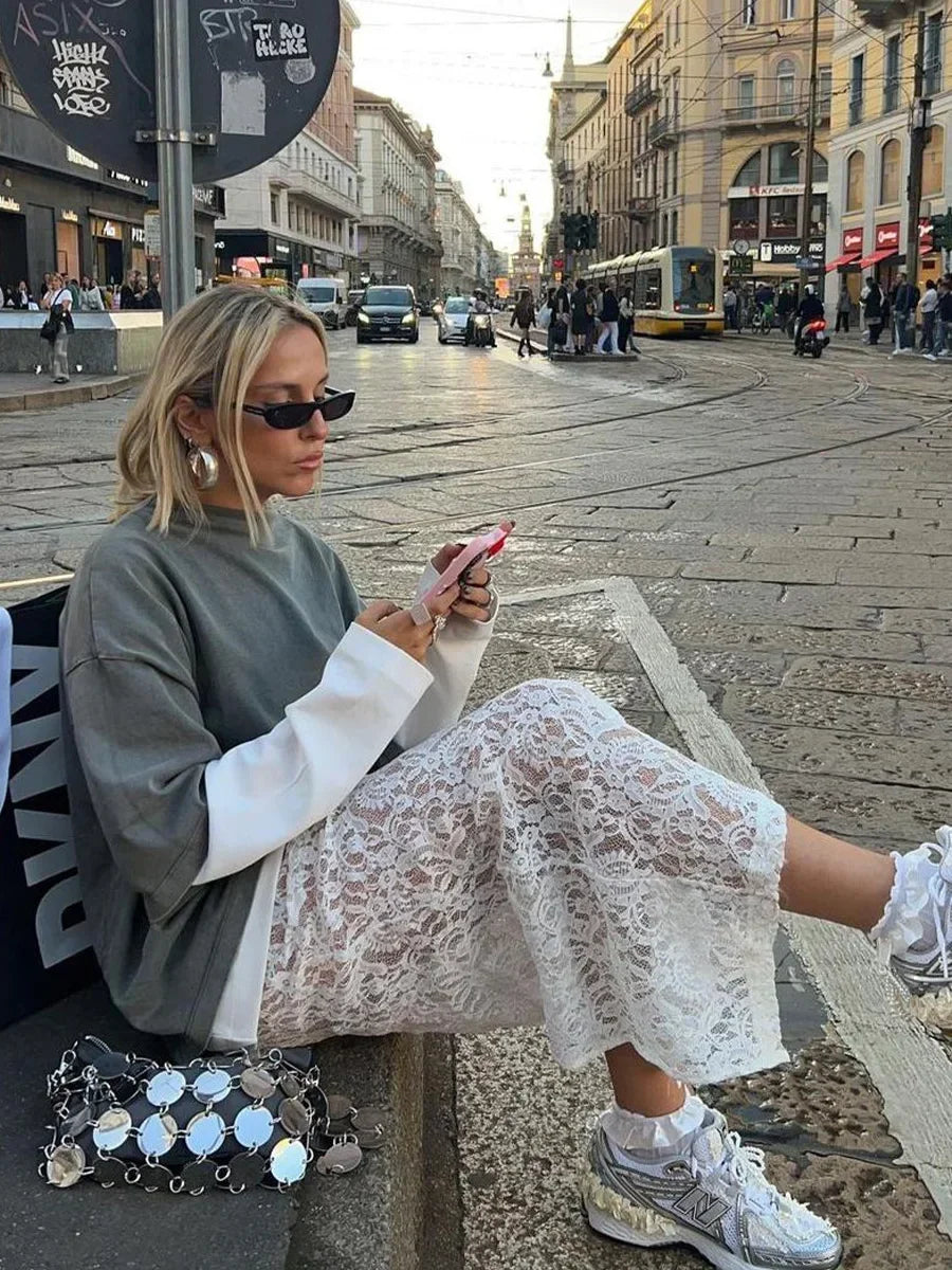 Lace Flare Maxi Rok