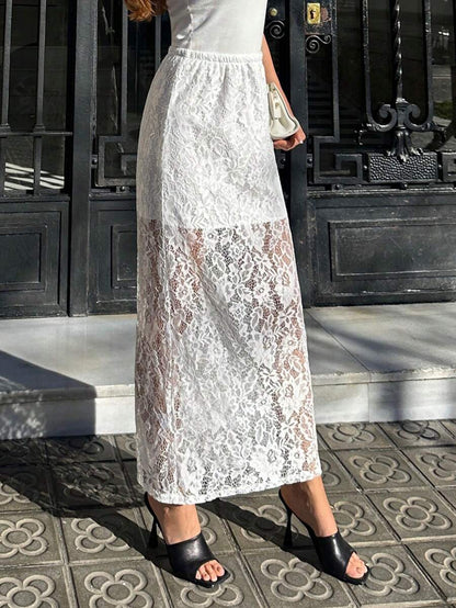 Lace Flare Maxi Rok