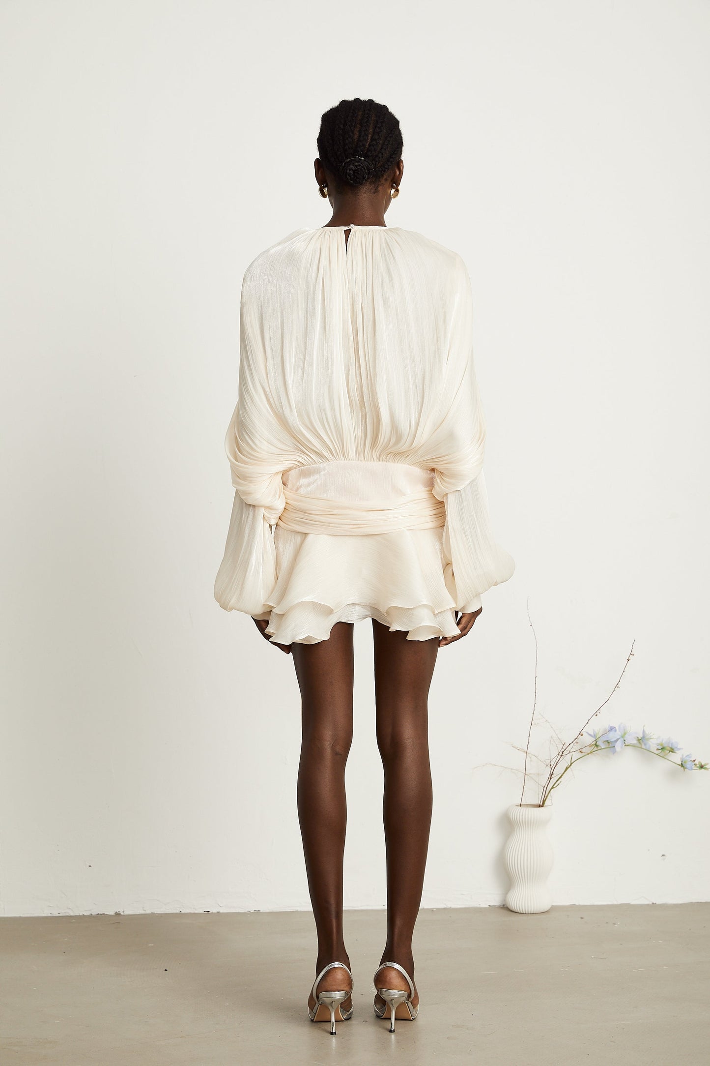 Fully Pleated Ruffled Mini Dress