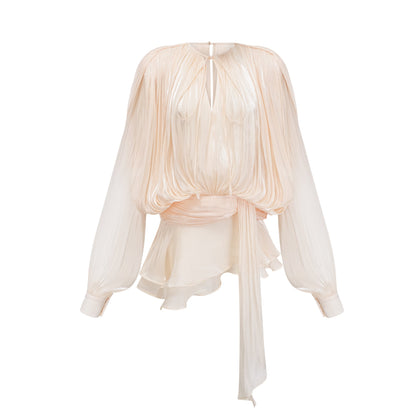 Fully Pleated Ruffled Mini Dress