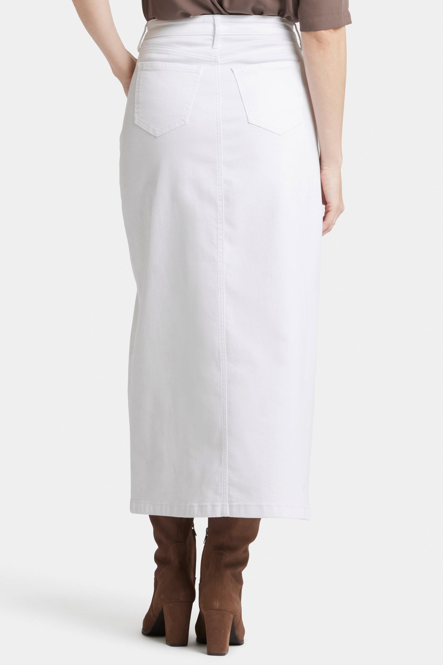 Lange Rok met hoge taille en een split | Wit