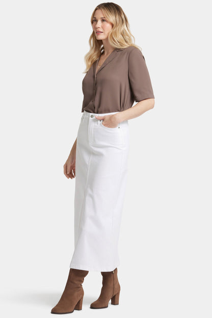 Lange Rok met hoge taille en een split | Wit